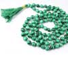 Natural Malachite Prayer Mala Smooth Round Beads Strand Length 34 Inches and Size 6.5mm to 7mm approx.